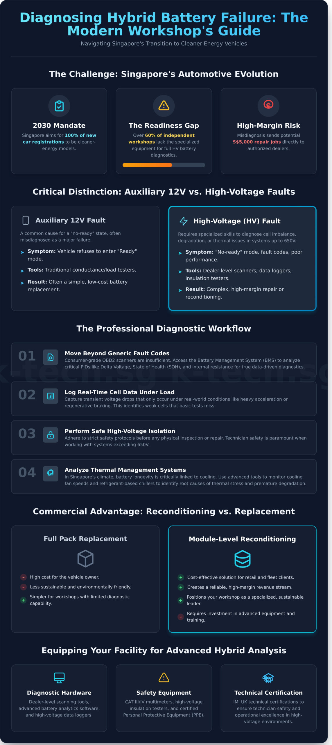 Professional Guide: How to Diagnose Hybrid Battery Failure in a Workshop Environment - Infographic