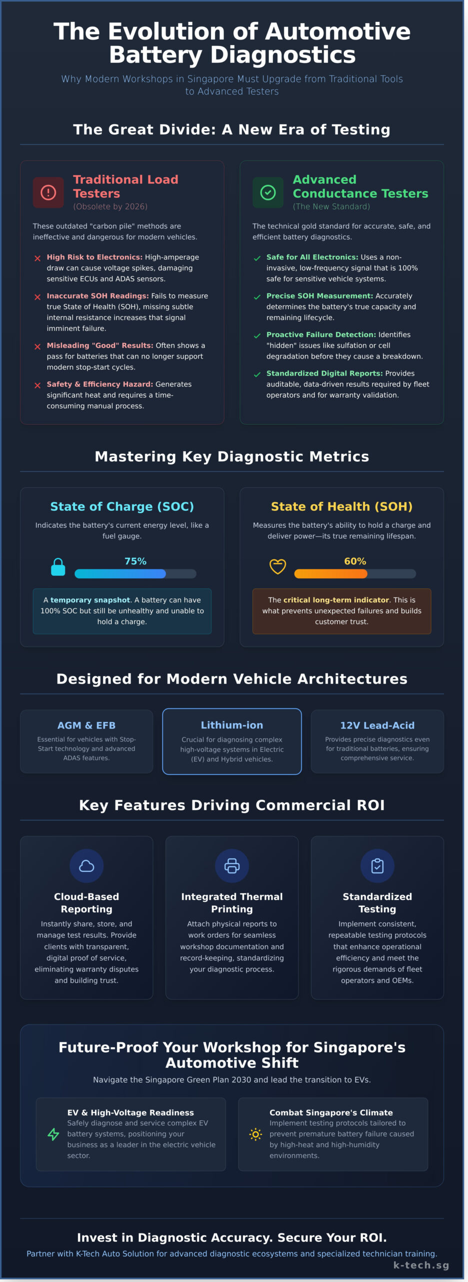 The Professional’s Guide to Battery Testers for Singapore Workshops (2026) - Infographic